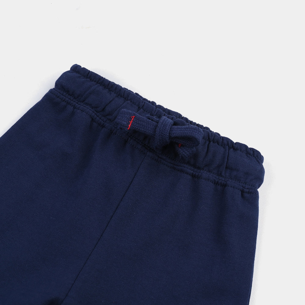 Infant Boys Cotton Terry Basic Short-Navy Blue
