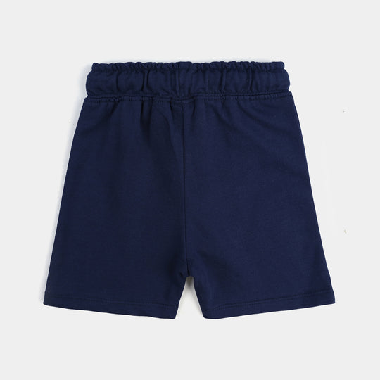 Infant Boys Cotton Terry Basic Short-Navy Blue
