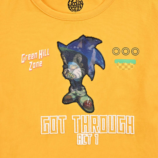 Boys Lycra Jersey T-Shirt H/S Character-Yellow