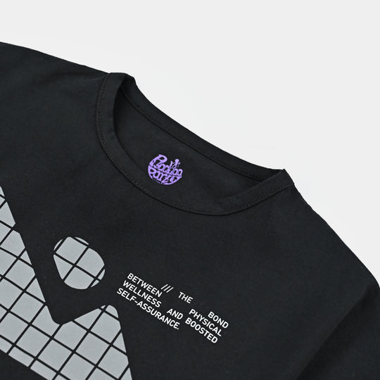 Boys Lycra Jersey T-Shirt H/S Elevate-BLACK