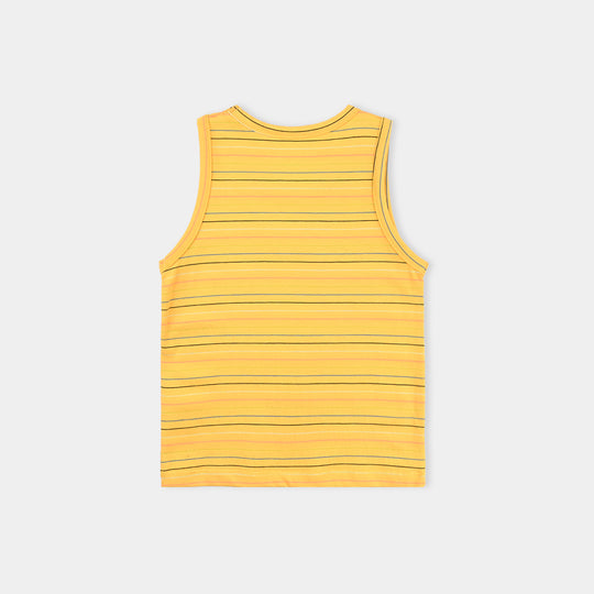 Infant Boys Yarn Dyed Sando Smiley-Yellow