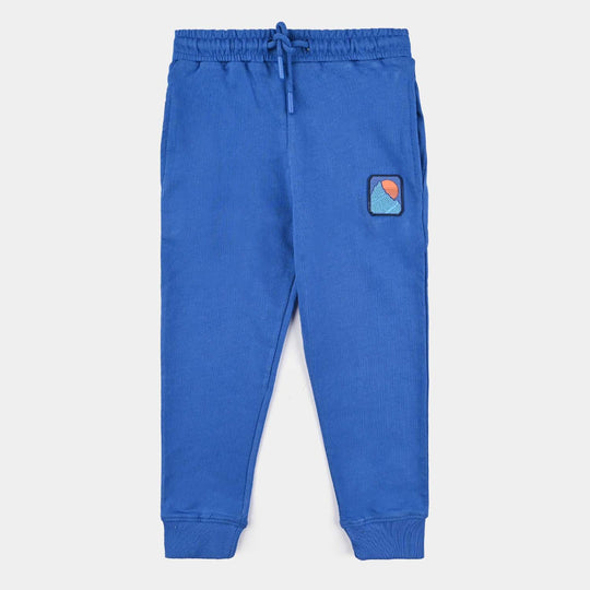 Boys Cotton Terry Pyjama Retro-C-Blue
