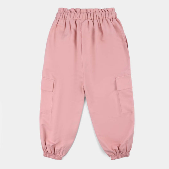 Girls Cotton Twill Pant Pink Cargo