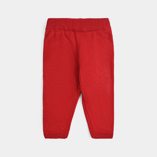 Infant Girls Acrylic Suit-Scarlet - RED