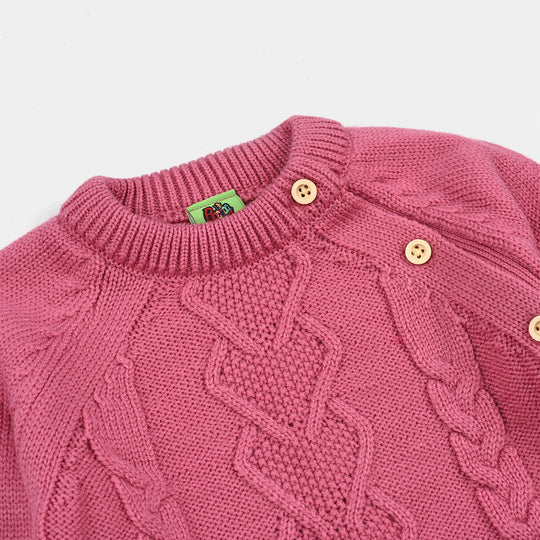 Infant Girls Acrylic Suit-Rose Pink - Rose Pink