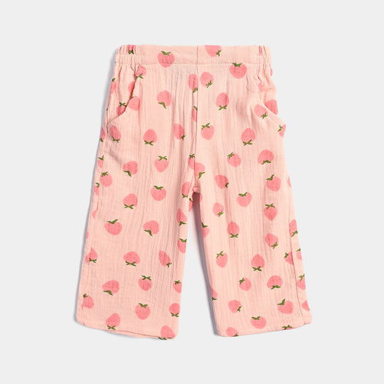 Infant Girls Cotton Co-Ord Set Strawberry-Pink