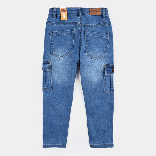 Boys Denim Stretch Pant Brave Mode On-Mid Blue