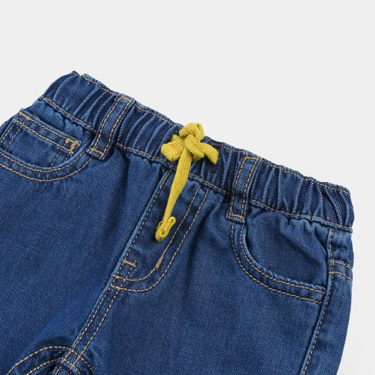 Infant Boys Denim rigid Short Dino Car-DARK BLUE