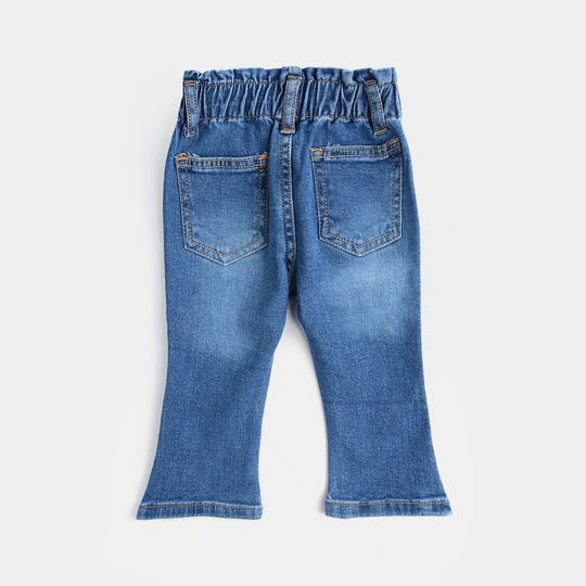 Infant Girls Denim rigid Pant Bow-LT.Blue