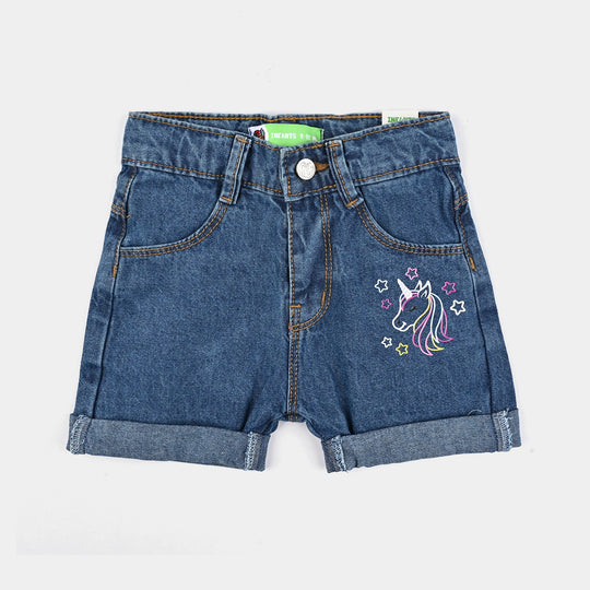 Infant Girls Denim rigid Short-LT.Blue