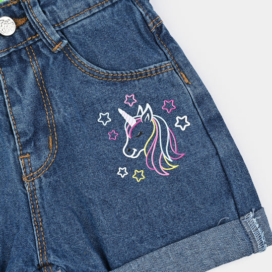 Infant Girls Denim rigid Short-LT.Blue