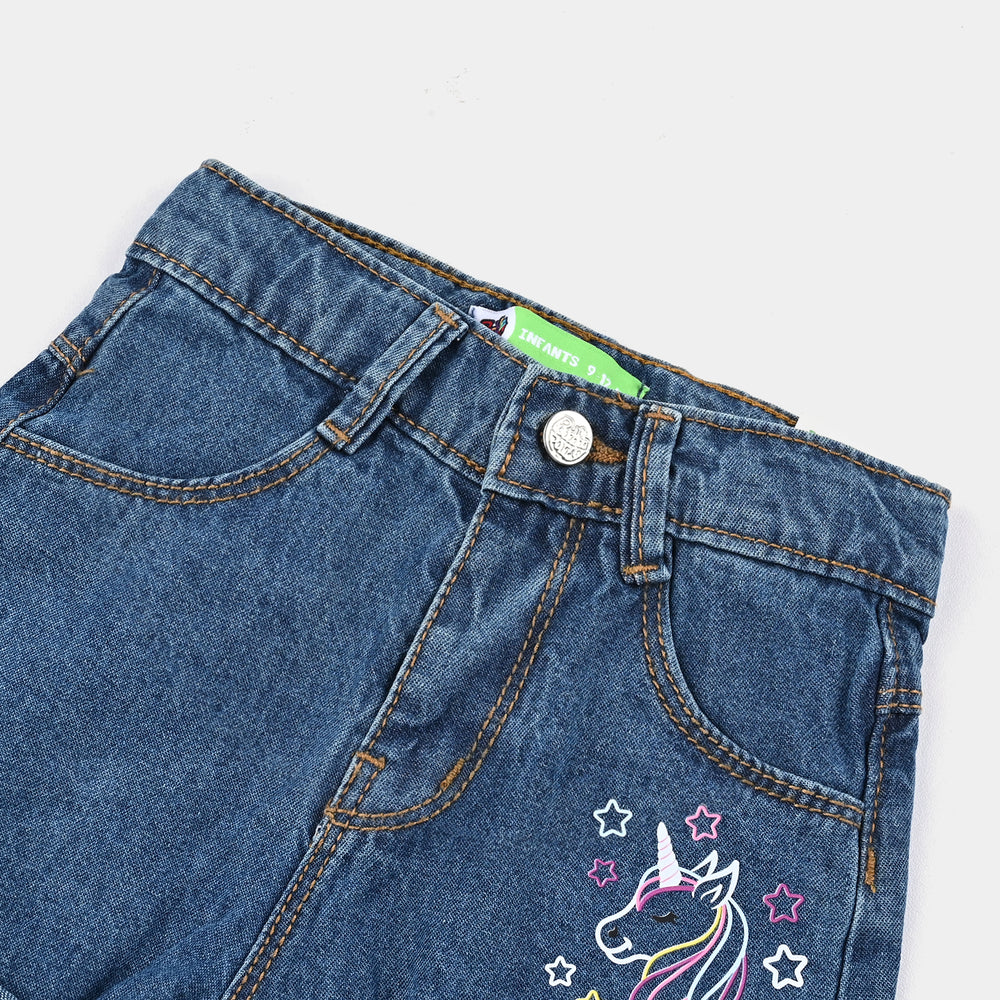 Infant Girls Denim rigid Short-LT.Blue