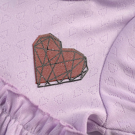 Infant Girls Jacquard Jersey Frock Hearts-Purple
