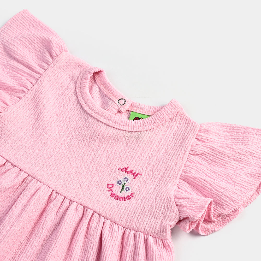 Infant Girls Poly Crinkle Hello Summer-Pink
