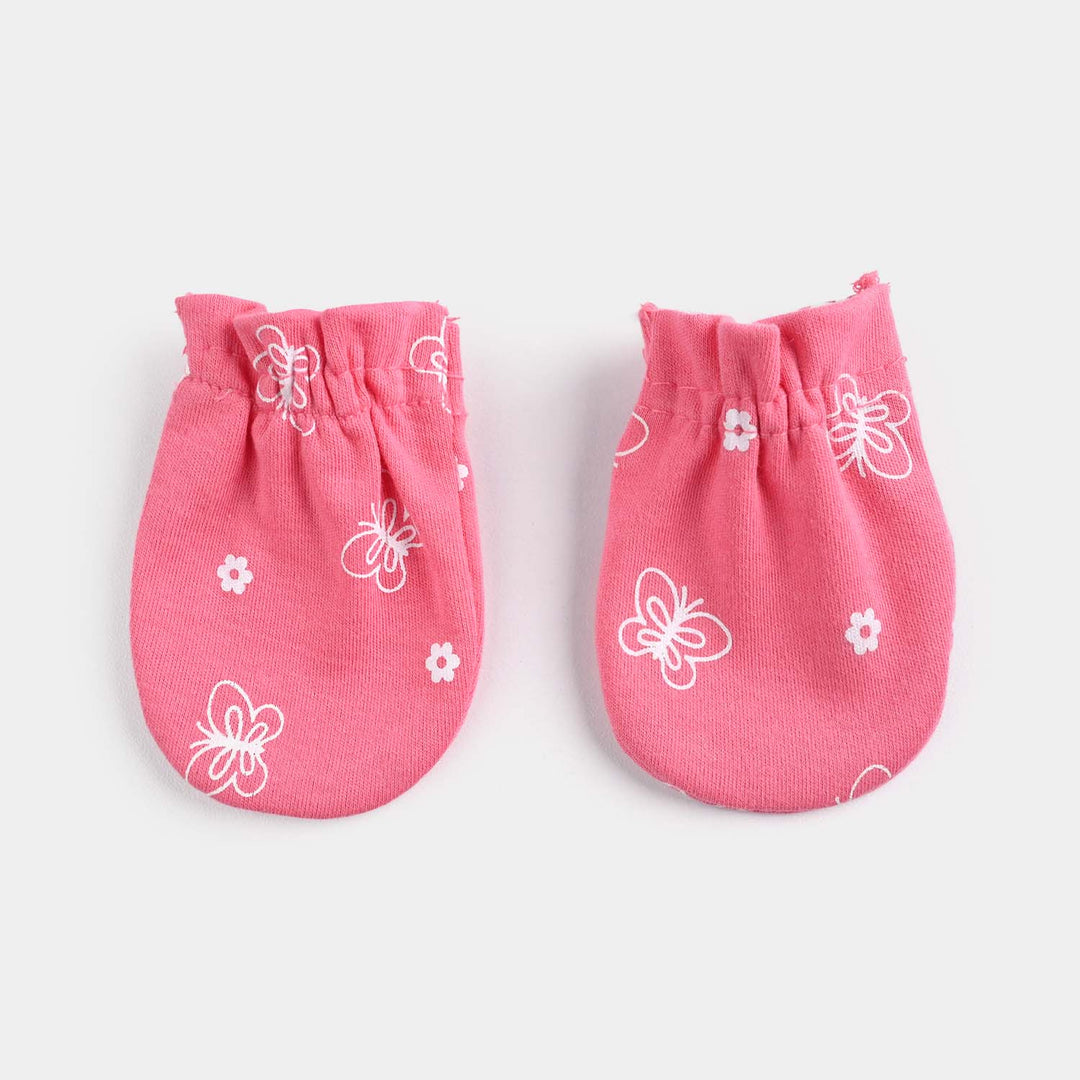 Infant Cotton Interlock Mittens White Camellia-Multi