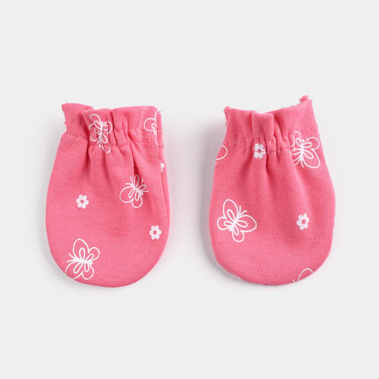 Infant Cotton Interlock Mittens White Camellia-Multi