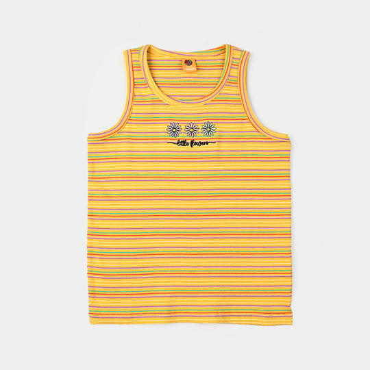 Girls Yard Dyed Sando Little Flower-Citrus
