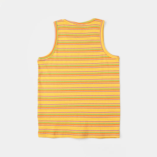 Girls Yard Dyed Sando Little Flower-Citrus