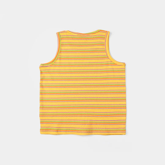 Infant Girls Yard Dyed Rib Sando Little Flower-Citrus