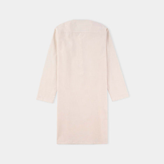 Boys Yarn Dyed Basic Kurta (Band Collar)-L.Yellow