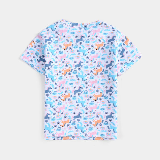 Infant Boys Drop needle Knitted NightWear -Printed