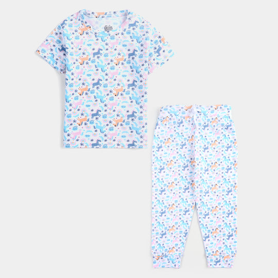 Infant Boys Drop needle Knitted NightWear -Printed