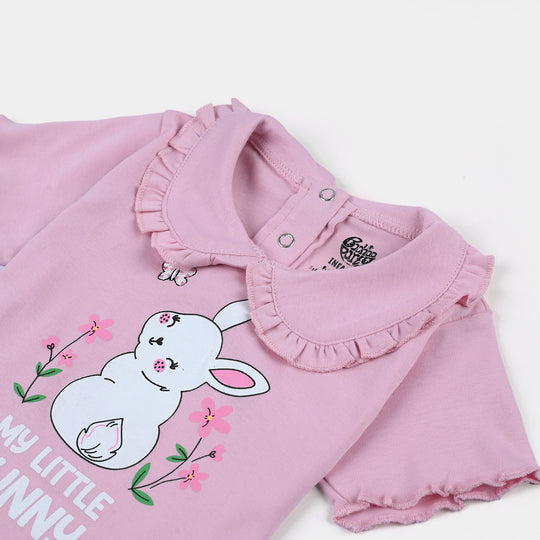 Infant Girls Cotton Jersey T-Shirt Bunny-L.Pink