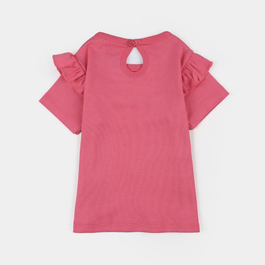 Infant Girls Cotton Jersey T-Shirt Bunny-H.Pink