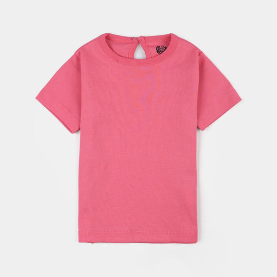 Infant Girls Cotton Jersey T-Shirt Basic-H.Pink