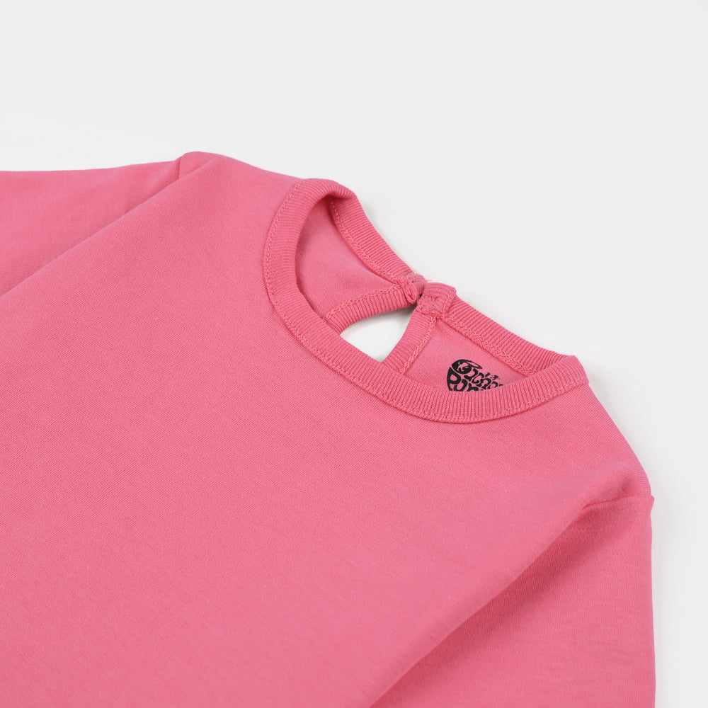 Infant Girls Cotton Jersey T-Shirt Basic-H.Pink