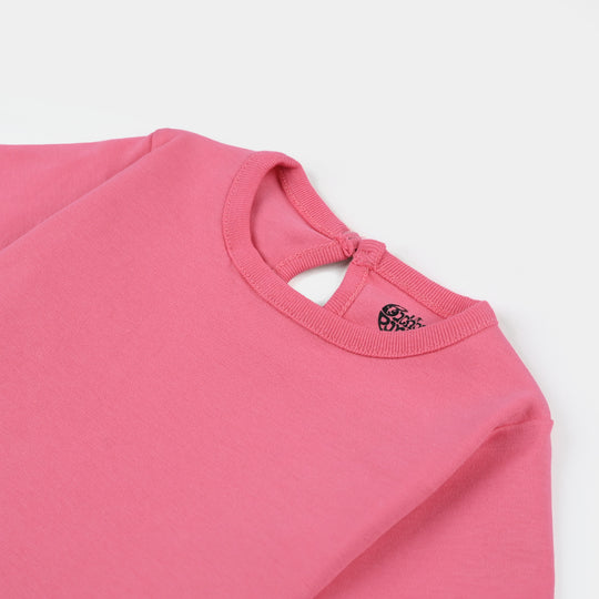 Infant Girls Cotton Jersey T-Shirt Basic-H.Pink