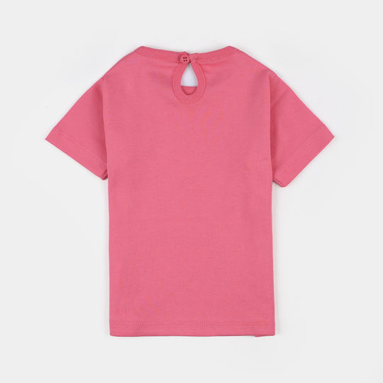 Infant Girls Cotton Jersey T-Shirt Basic-H.Pink