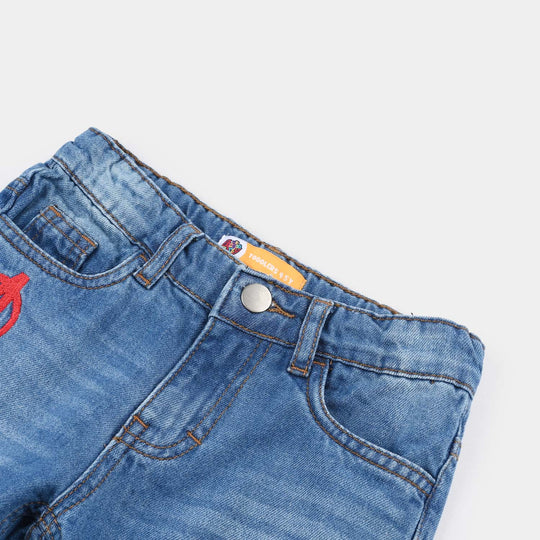 Boys Denim Stretch Short-Mid Blue