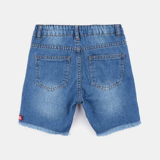 Boys Denim Stretch Short-Mid Blue