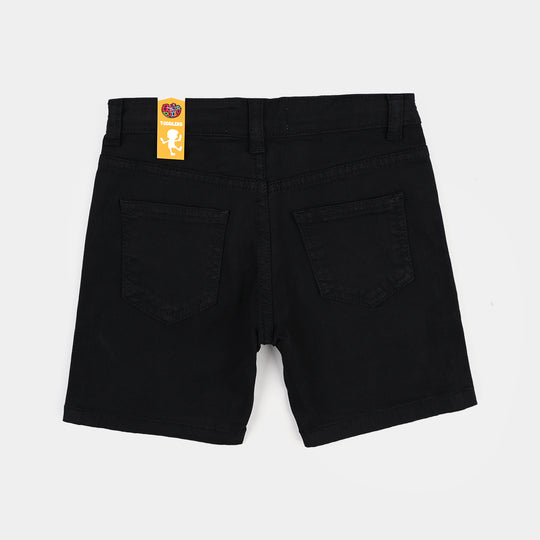 Boys Denim Stretch Twill Short Basic-BLACK