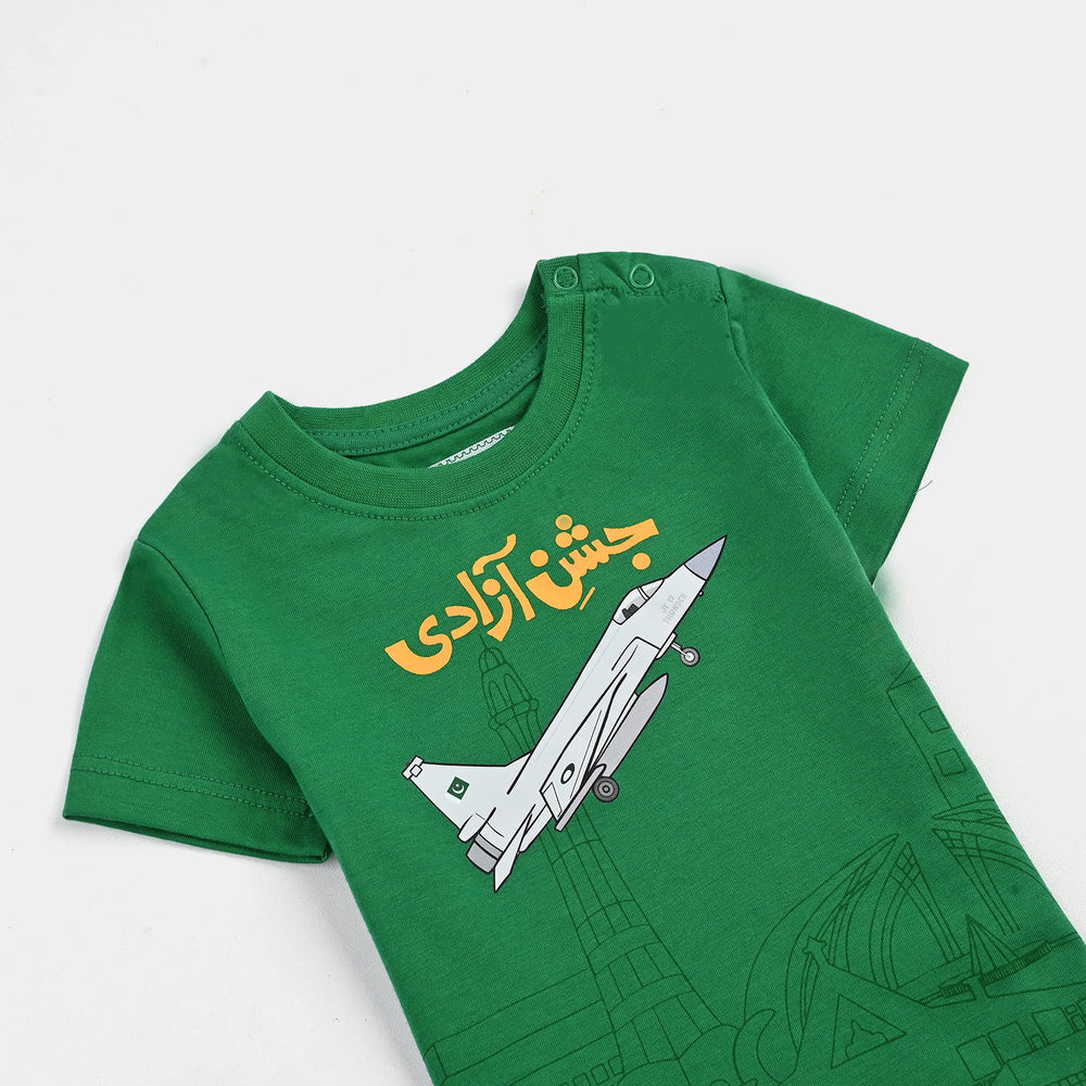 Infant Boys Poly Cotton Jersey T-Shirt 14th AUGUST-Joly Green