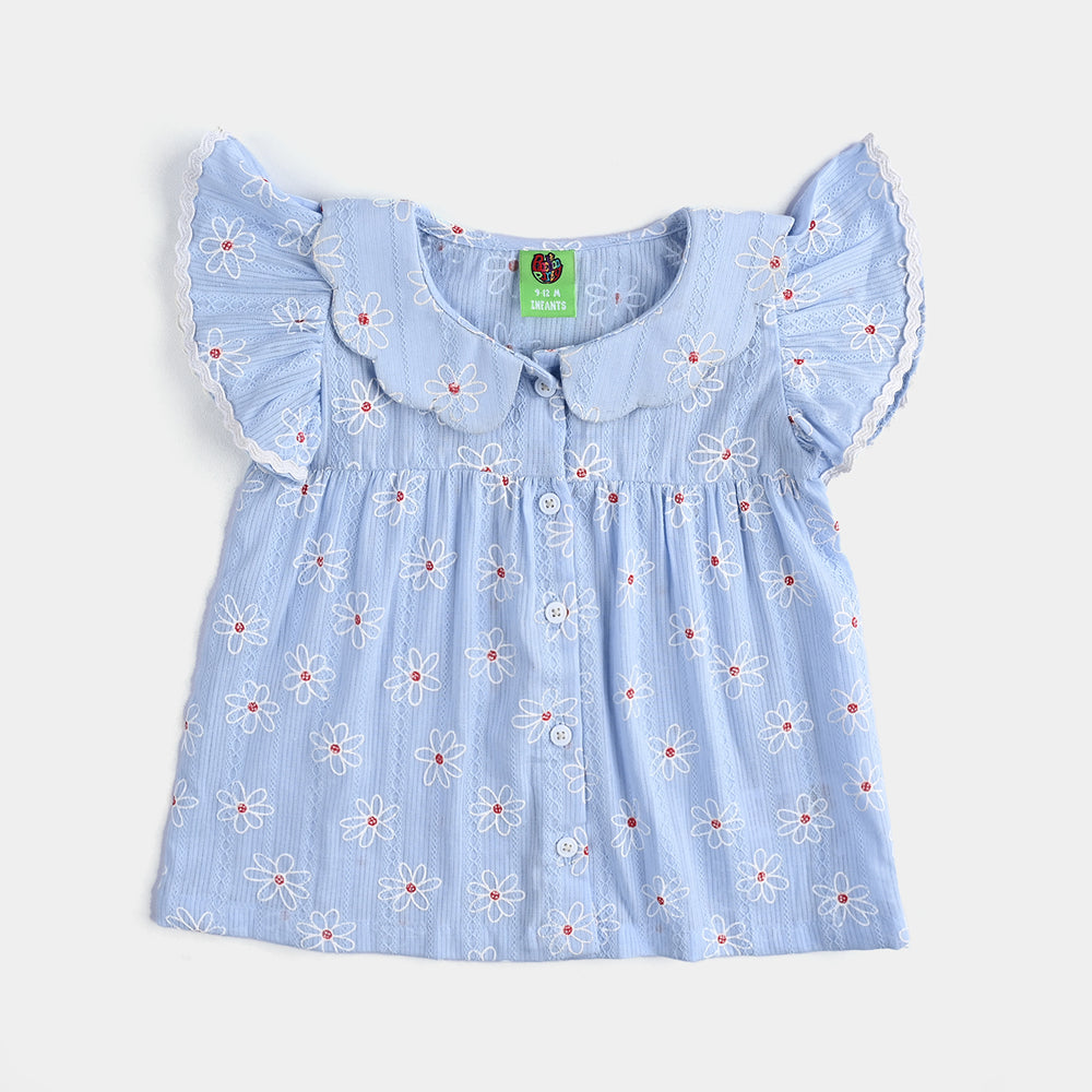 Infant Girls Cotton 2 PC Blue Daisy-LT.Blue