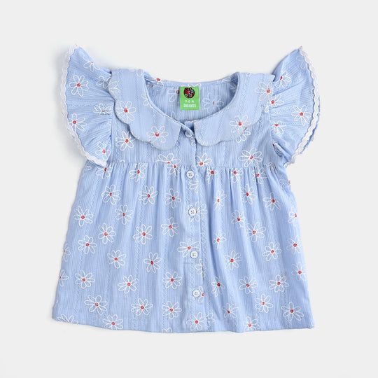 Infant Girls Cotton 2 PC Blue Daisy-LT.Blue