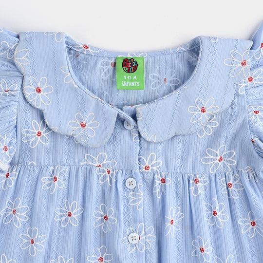 Infant Girls Cotton 2 PC Blue Daisy-LT.Blue