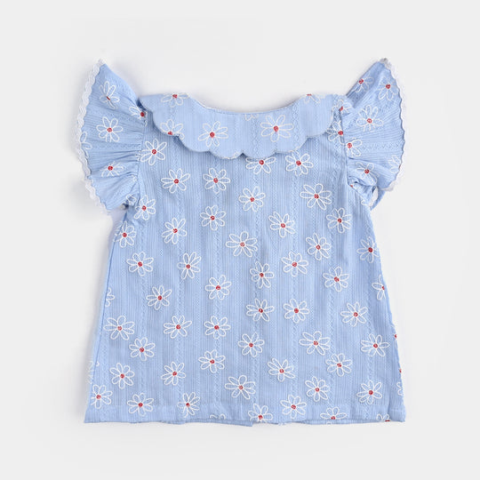 Infant Girls Cotton 2 PC Blue Daisy-LT.Blue