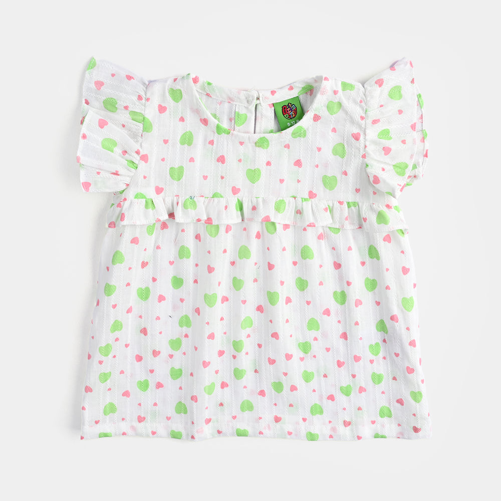 Infant Girls Cotton Jacquard 2 PC Hearts-Multi