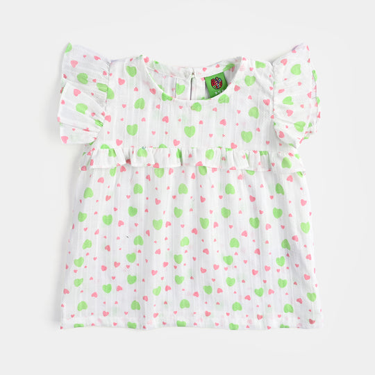 Infant Girls Cotton Jacquard 2 PC Hearts-Multi