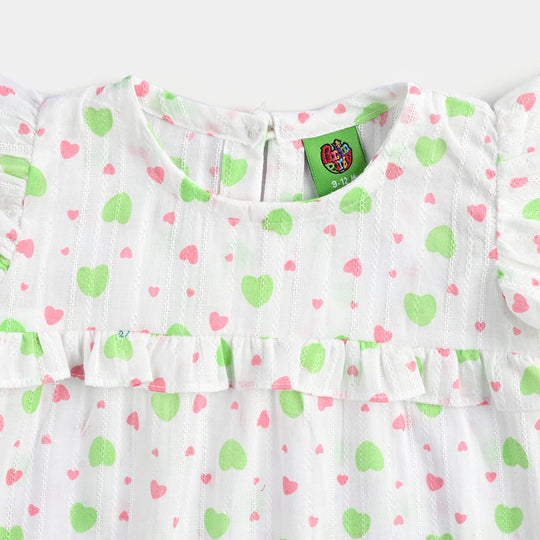 Infant Girls Cotton Jacquard 2 PC Hearts-Multi