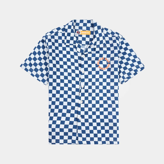 Boys Viscose Casual Shirt H/S (Beach Day)-BLUE