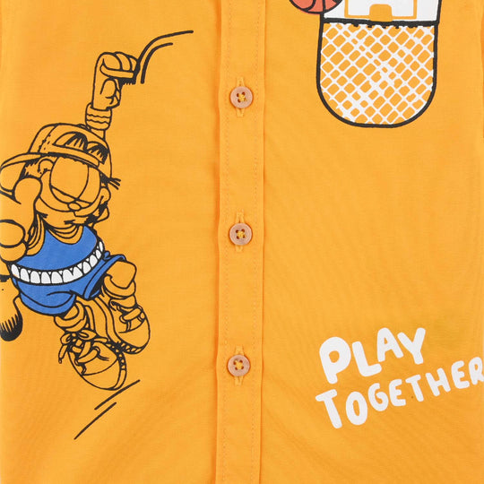 Infant Boys Cotton Poplin Casual Shirt-YELLOW