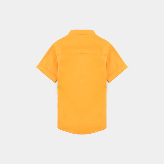 Infant Boys Cotton Poplin Casual Shirt-YELLOW