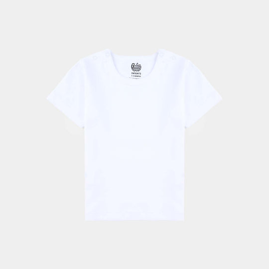 Infant Boys Cotton Interlock T-Shirt Basic-White
