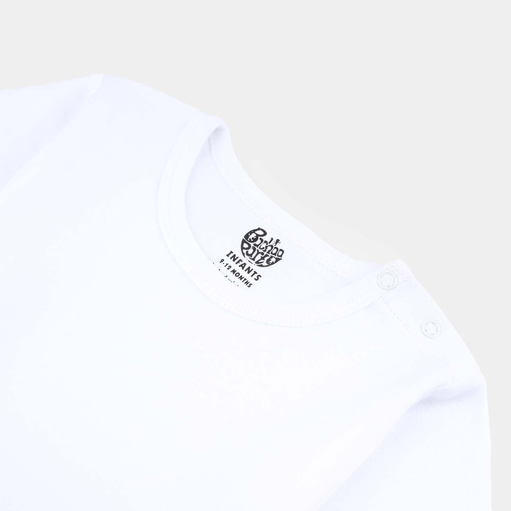 Infant Boys Cotton Interlock T-Shirt Basic-White