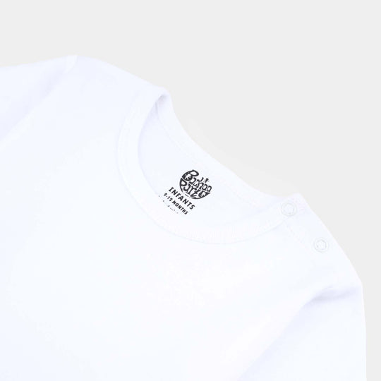 Infant Boys Cotton Interlock T-Shirt Basic-White