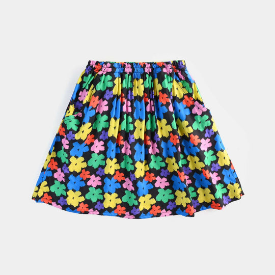 Girls Viscose Skirt Floral-Multi
